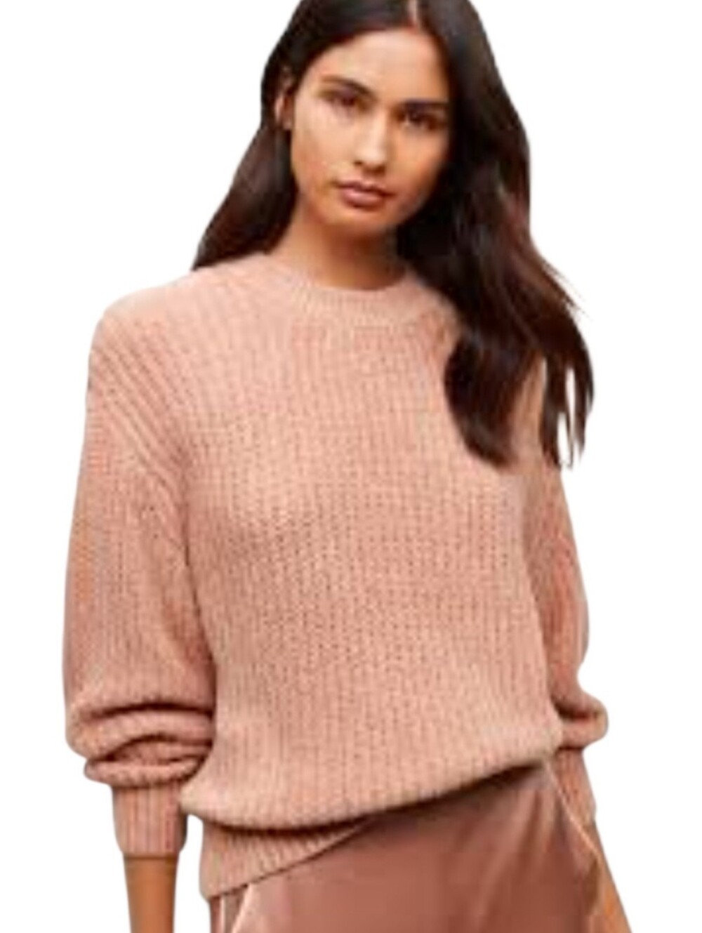 Aritzia Wilfred Pink Cableknit Long Sleeve Sweater Size XS